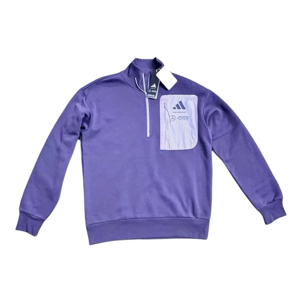 adidas Mercedes AMG Petronas F1 Quarter Zip Pullover Mens Large NWT JX8815